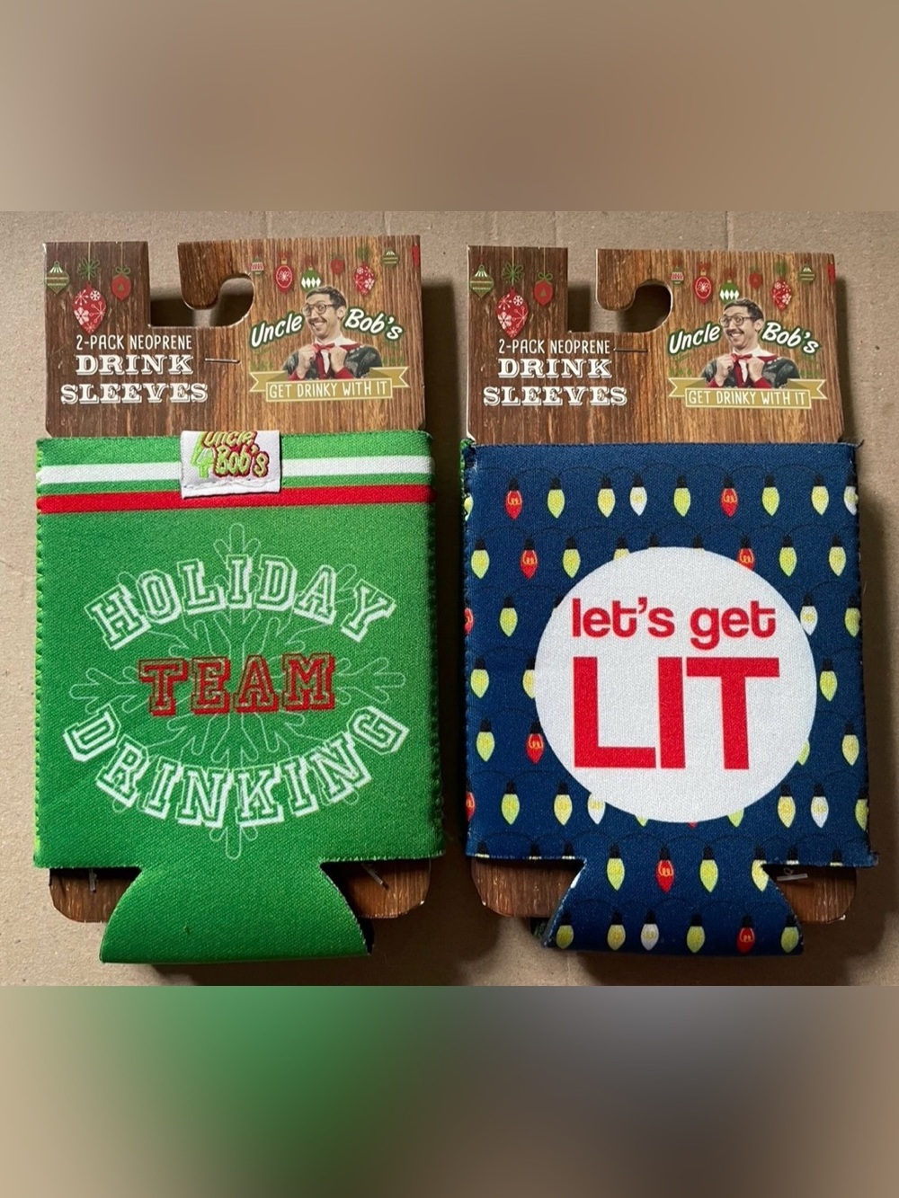 4 Uncle Bob's Holiday Neoprene Drink Sleeves